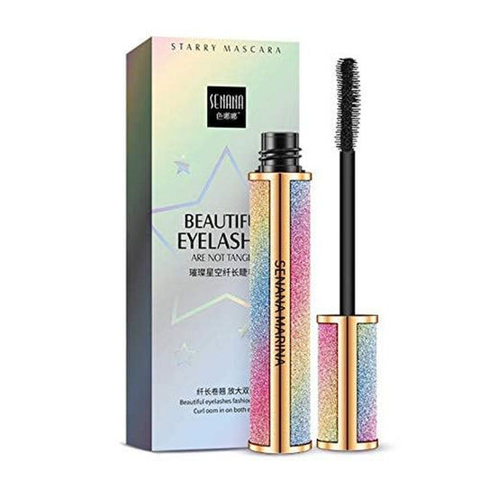 4D Silk Fiber Lash Mascara,  Mascara - Waterproof Mascara - Sky High Mascara Black Volume and Length Lengthening No Clumping (Black, 1 Pack)